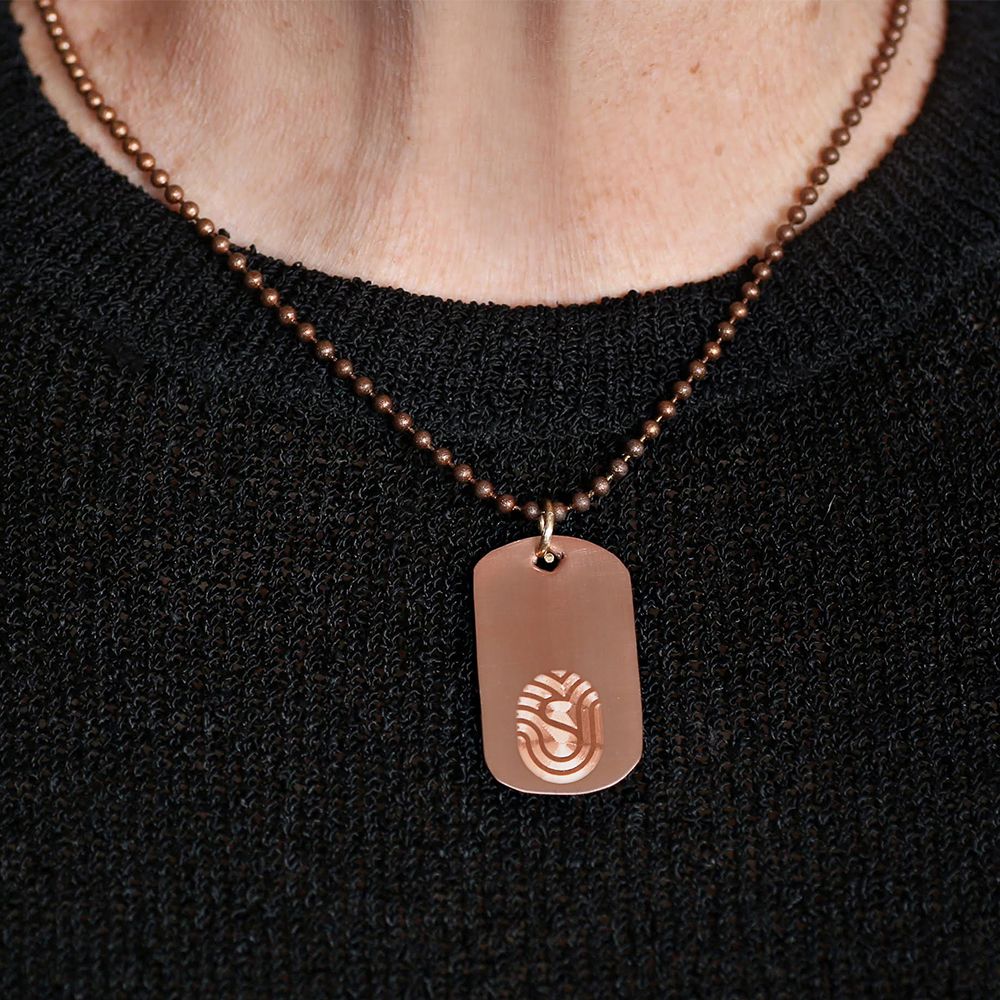 Necklace with copper Charm on 30'' Chain