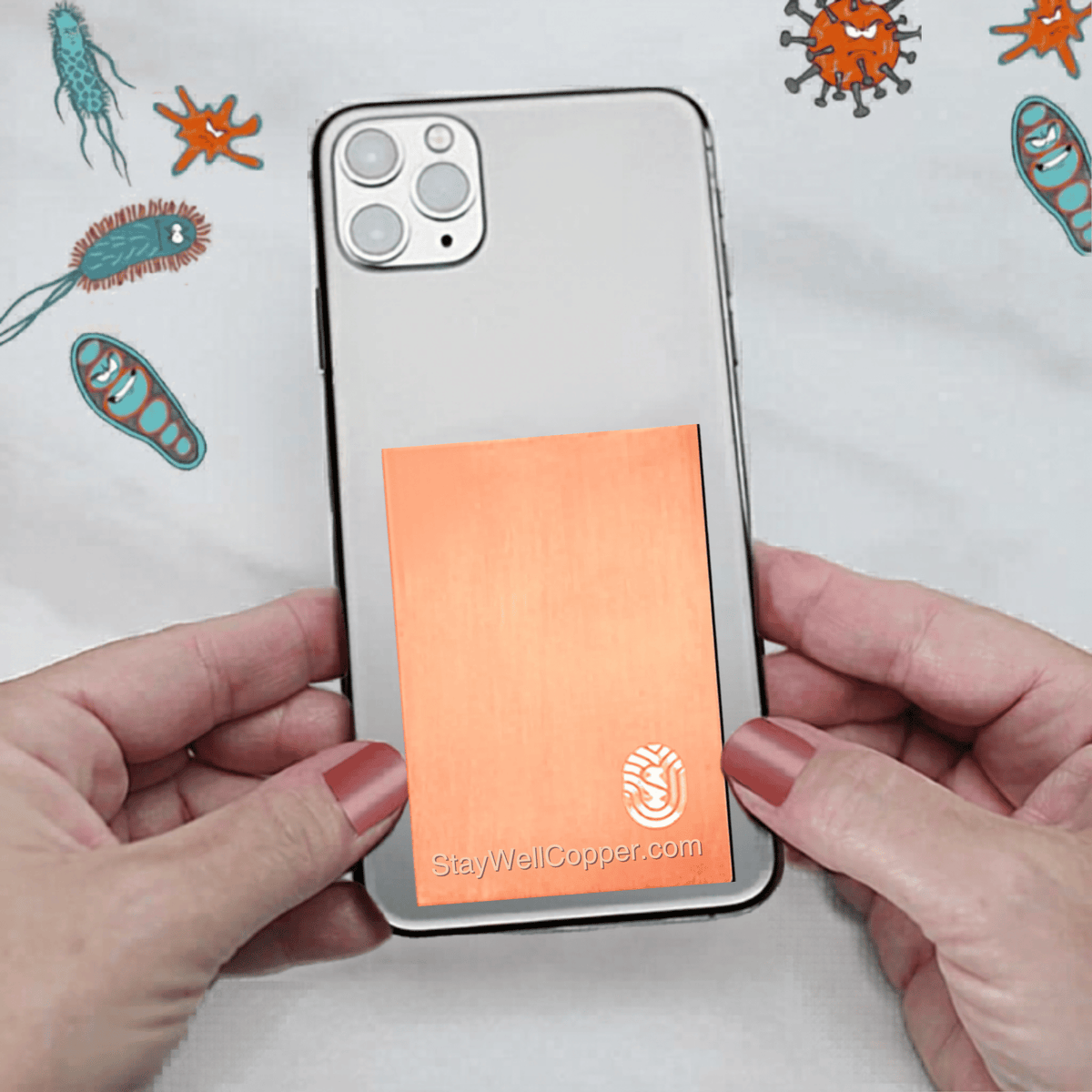 Stranded Patch Phone Antimicrobial StayWell Copper Phone Patches | Kills 99.9% of Bacteria